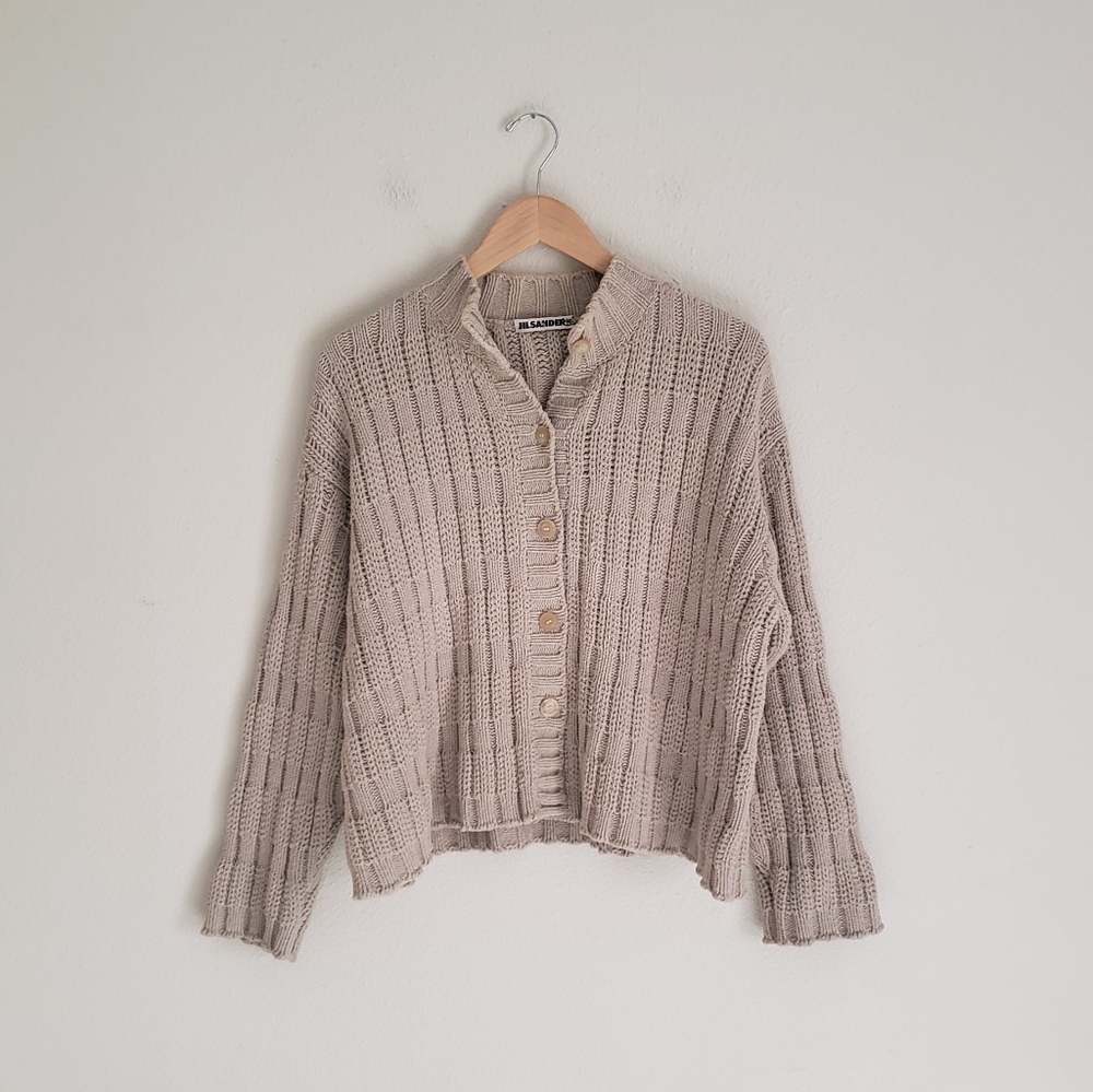 Jil Sander Beige Knit Sweater